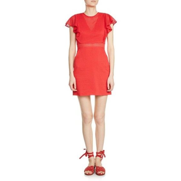 NWT New $440 Maje Red Roucoul Heart Embroidered Dress Size 1 US S - Picture 15 of 15